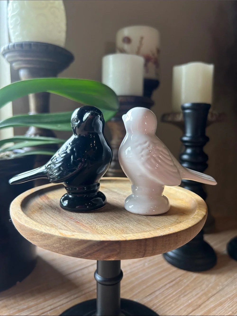 Bird Salt & Pepper Shakers. Black & White.
